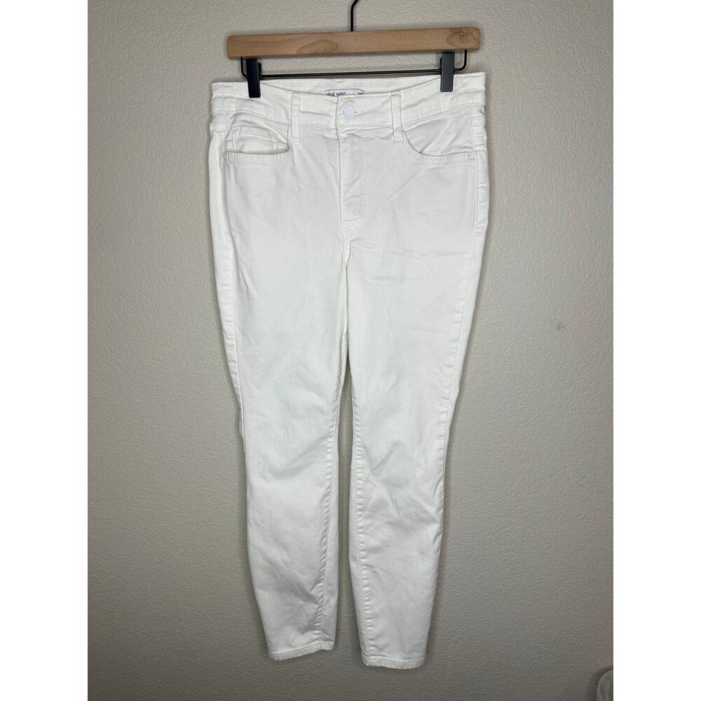 Nine West High‎ Waist White Skinny Jeans Stretch Denim Size 10 Casual Minimalist